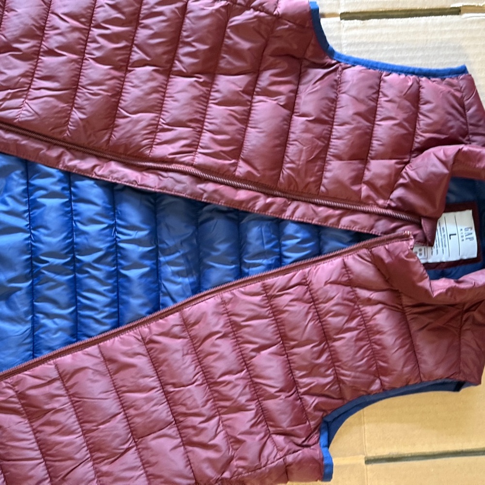 GAP Reversible Blue and Burgundy Vest